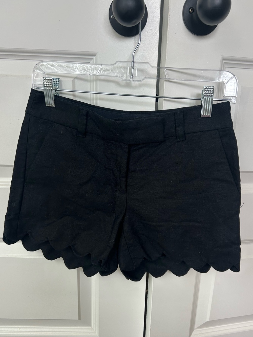 J. Crew black scalloped shorts